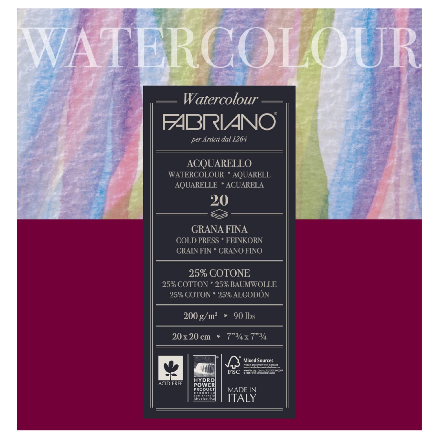 ���� ��� �������� Watercolour Studio 200�/�.�� 20x20�� ��� 20� ������� Fabriano