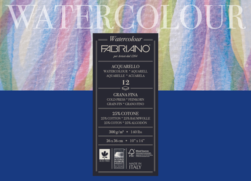 ������ ��� �������� Watercolour Studio 300�/�.�� 26x36�� ��� 12� ������� �� 1 ������� Fabriano