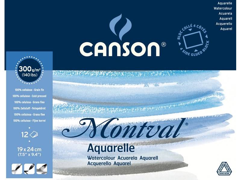 ���� ��� �������� Montval 300�/�.�� 19*24�� 12� ������� �� 4 ��������	Canson