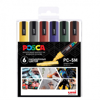 ����� ��������� �������� Posca 5M ����������� �����, � ����������� ��������, 6 ��